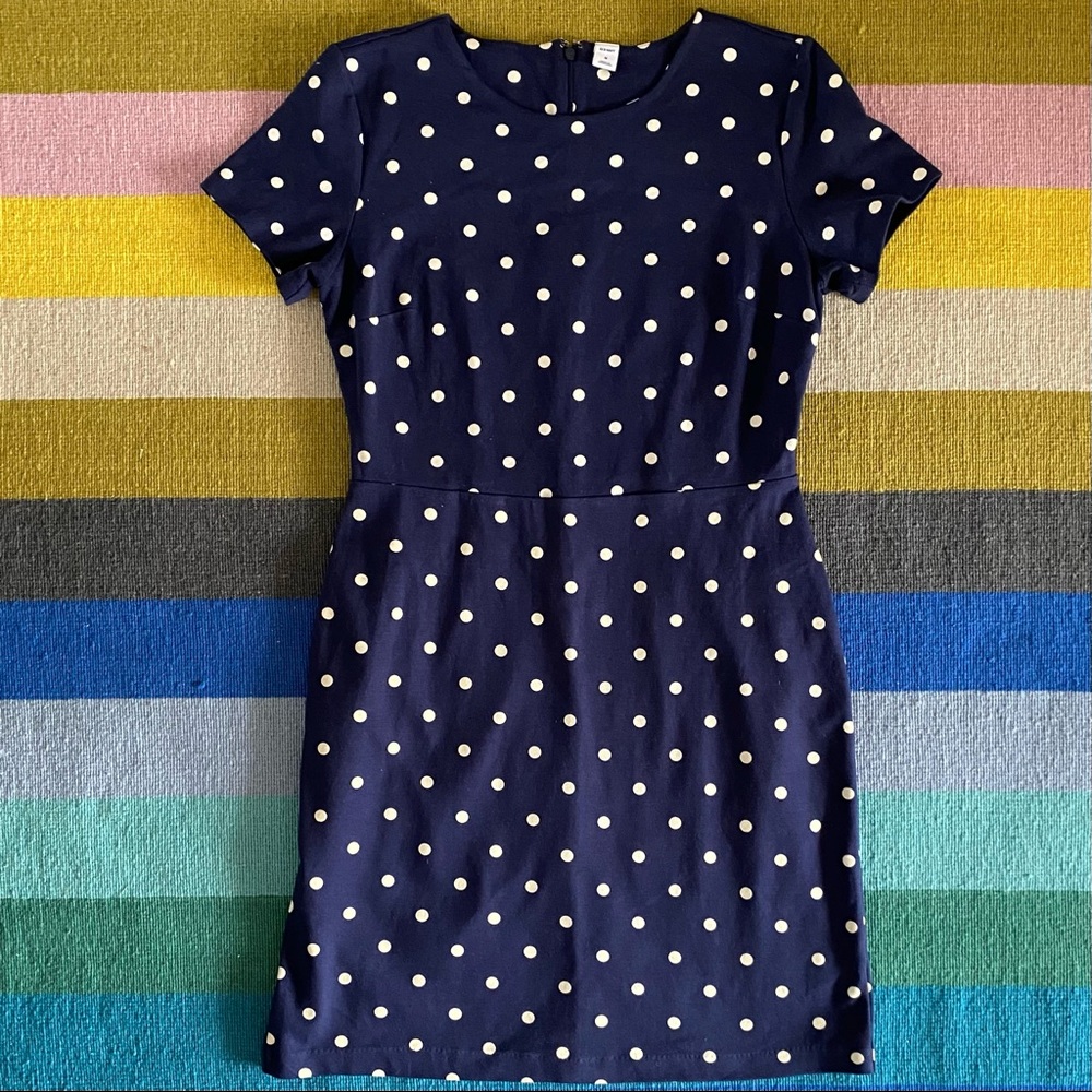 NWOT Navy Blue Polka Dot Dress • Old Navy • Size Medium